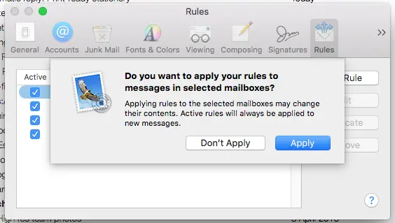 The offending window in MacMail - poor error prevention